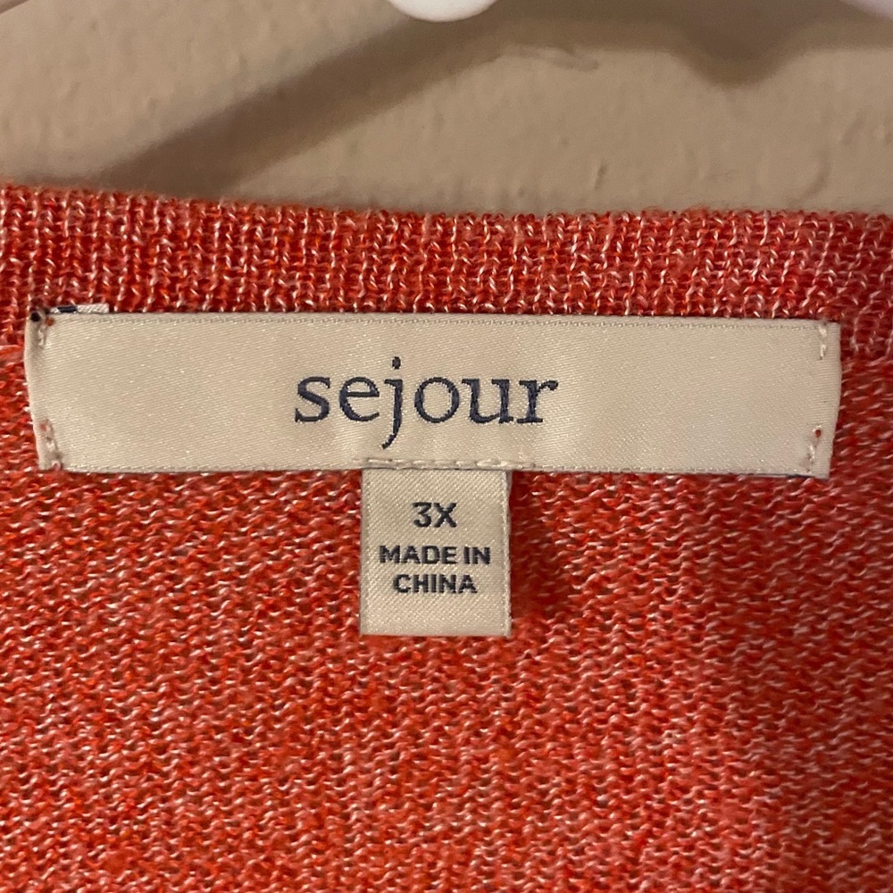 Sejour Orange Open Front Waterfall Front Cardigan - Picture 4 of 5